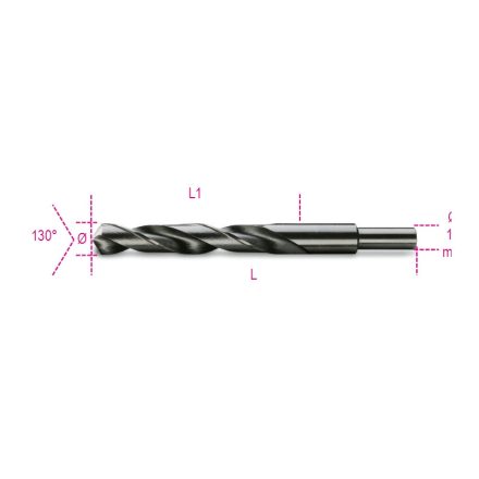 BETA 412A/13,50 | 412A 13,50 Rövid nagyméretű csigafúró 13 mm-es hengeres szárral, HSS, köszörült, barnított