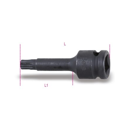 BETA 720XZN M16 | 720XZN M16 Gépi dugókulcsok XZN® fejű csavarokhoz, 1/2"-os négyszögletes csatlakozó, foszfátozott