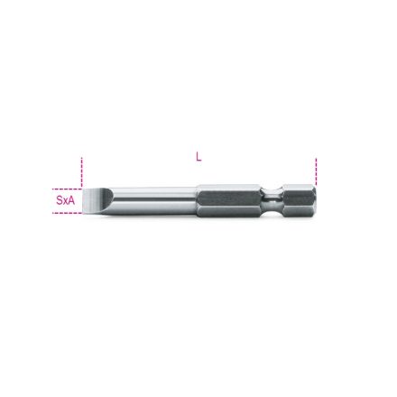 BETA 862LP/1,2X8 | 862LP 1,2X8 Hosszú csavarhúzóbetétek hasított fejű csavarhoz