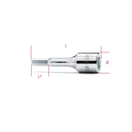 BETA 910ME/4 | 910ME 4 3/8”-os imbusz-dugókulcs, krómozott