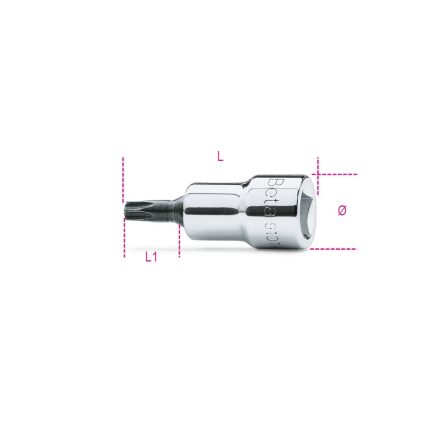 BETA 910TX/40 | 910TX 40 3/8"-os Torx® imbusz-dugókulcs, krómozott, fekete hegy 