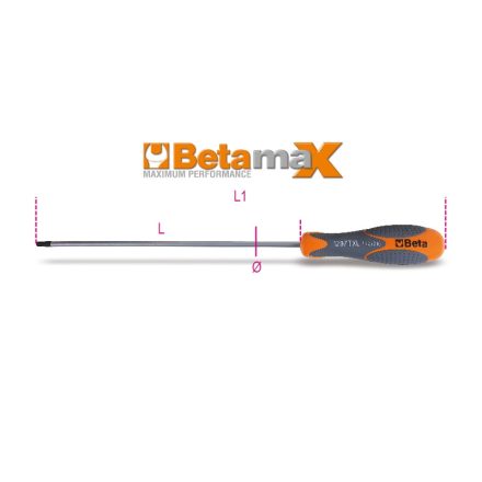 BETA 1297TX-L/20 | BETA 1297TX-L/20 Imbusz csavarhúzó Torx® csavarokhoz, hosszú krómozott, fekete fej