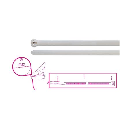 BMBL3048 | BMBL3048   Acélfogas műanyag kábelkötegelő szalag, natúr